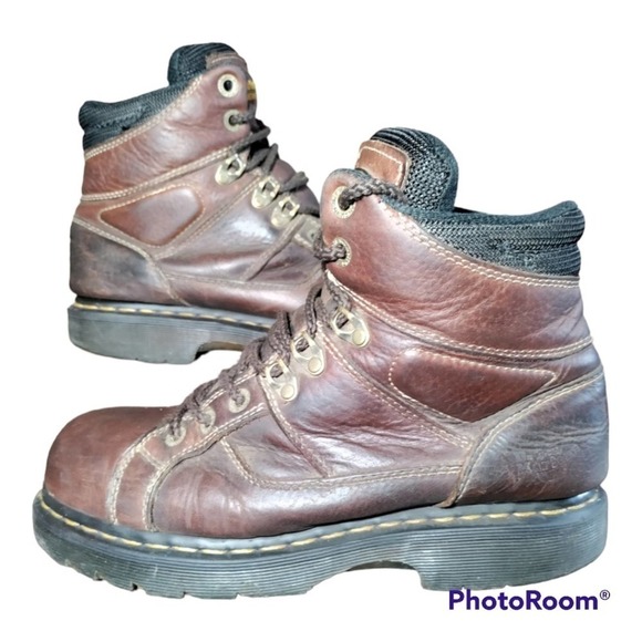 Dr Martens Industrial brown leather safety toe work boots size 9 mens/10 womans - Picture 1 of 14